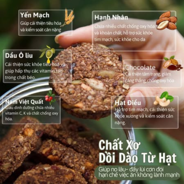 Bánh ngũ cốc yến mạch Helo Food – Đẹp Dáng, Giữ Dinh Dưỡng Mỗi Ngày (Hũ 500gr) - Hình ảnh 4