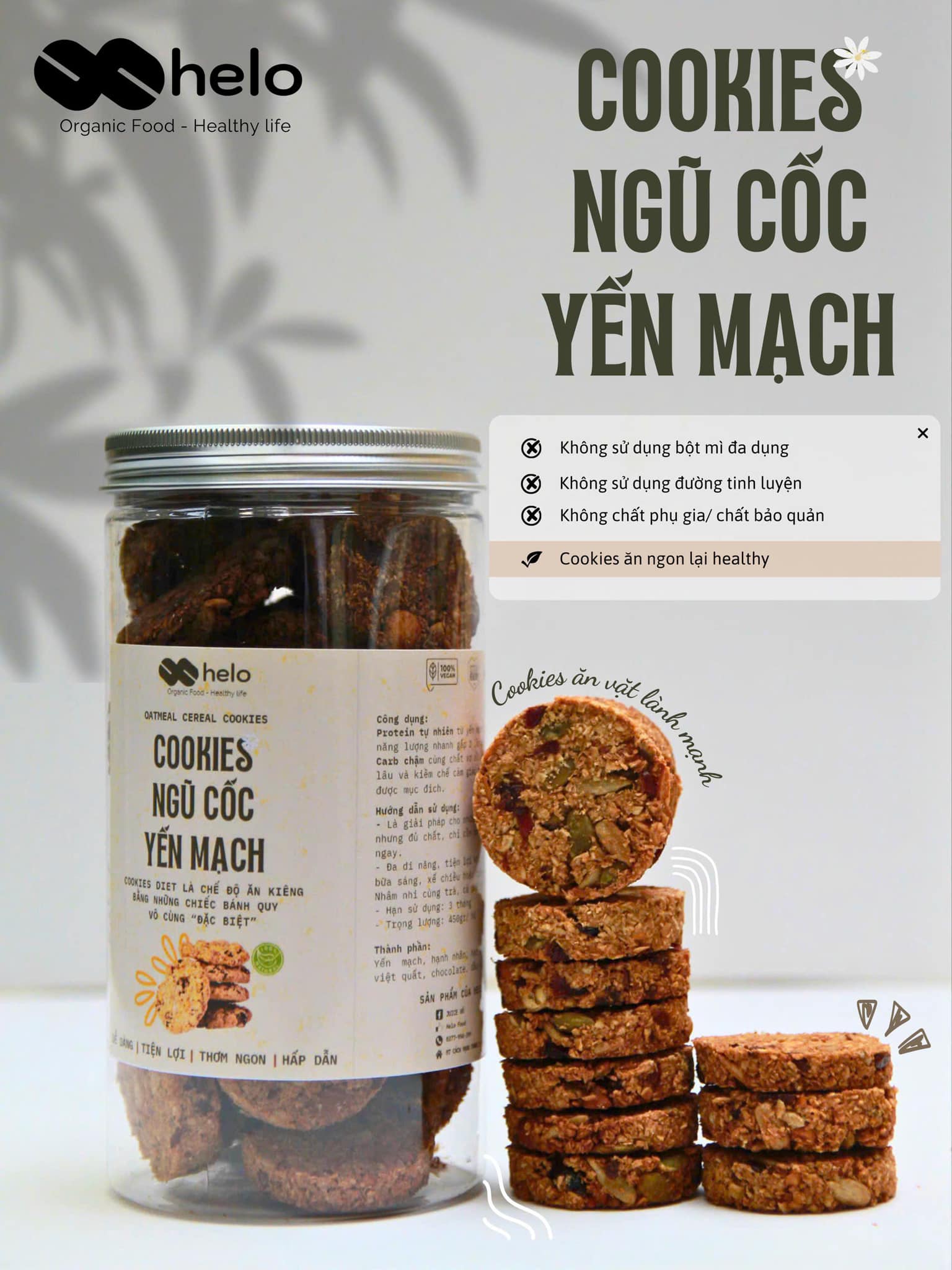 Bánh ngũ cốc yến mạch Helo Food