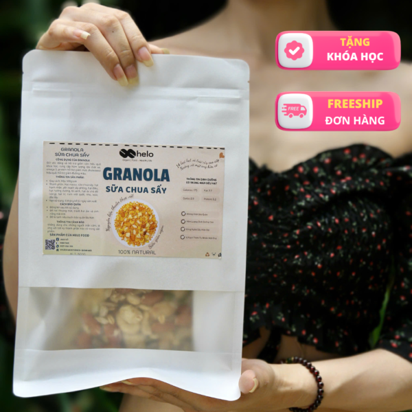 Granola Sữa Chua Sấy Helo Food – Mix Vị Tươi Ngon, Ăn Kiêng Dễ Dàng
